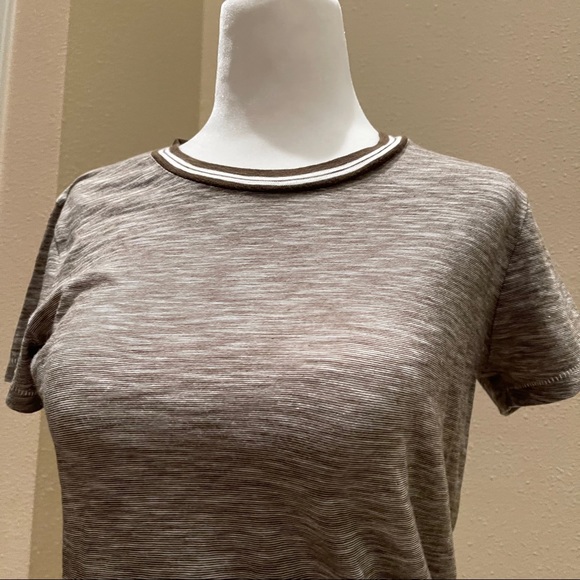 Madewell Gray/Olive Whisper Cotton Ringer Tee - Picture 4 of 13
